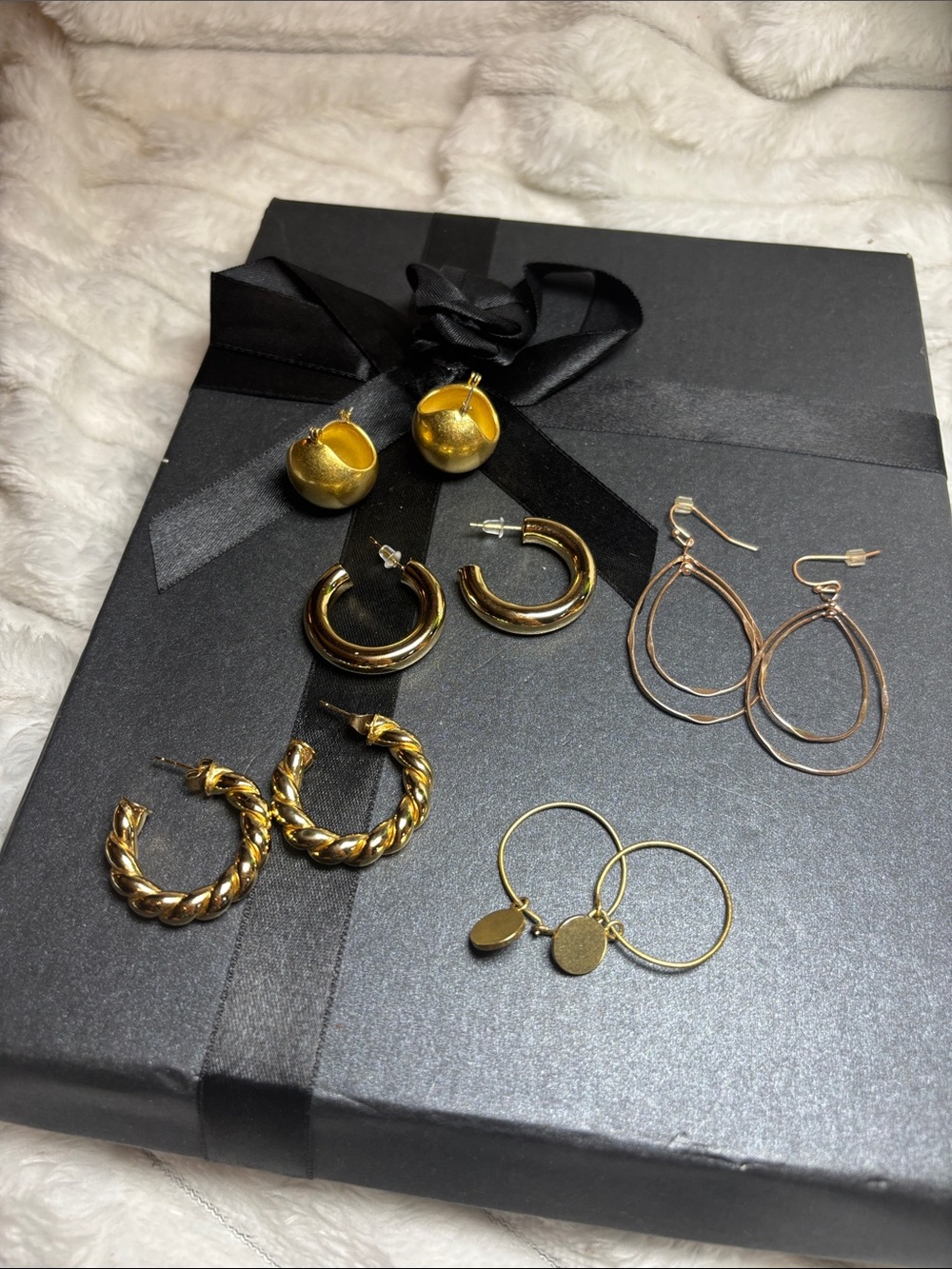 Gold Hoop Earrings Collection - 5 pairs of Earrings Women Jewelry